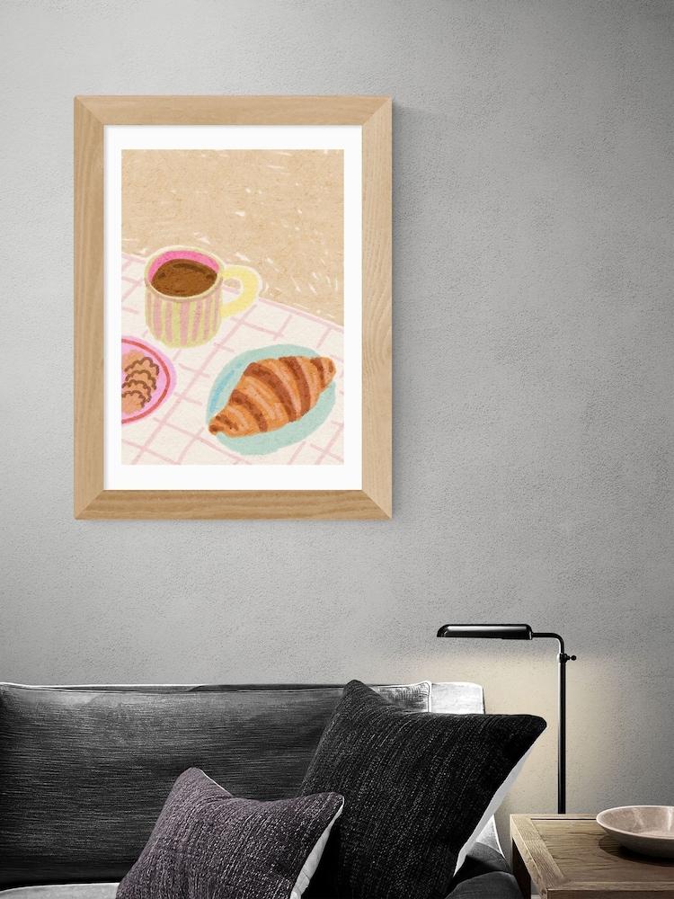 East End Prints Oak Coffee and Croissant Beige Blush by Kartika Paramita - Image 1 of 3