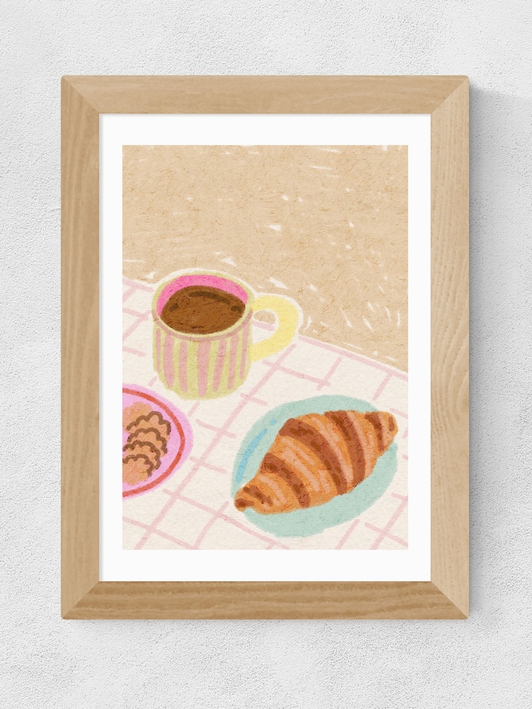 East End Prints Oak Coffee and Croissant Beige Blush by Kartika Paramita - Image 2 of 3
