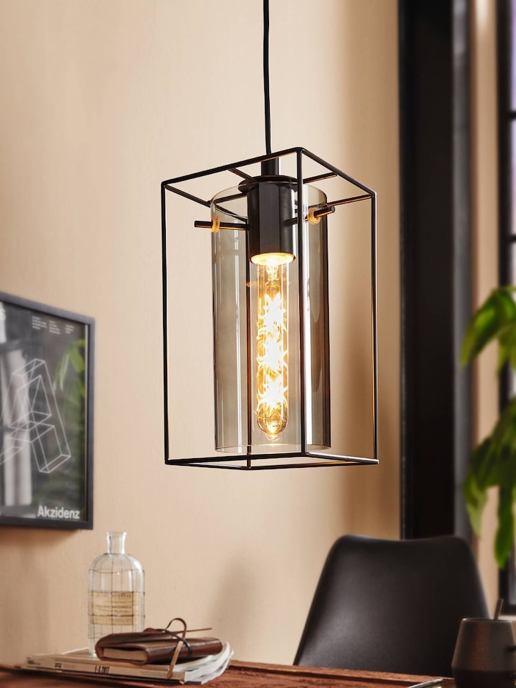 Eglo Black Loncino Glass Ceiling Light Pendant - Image 1 of 4 Eglo Black Loncino Glass Ceiling Light Pendant - Image 1 of 4