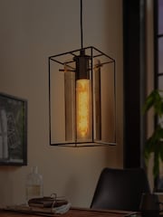 Eglo Black Loncino Glass Ceiling Light Pendant - Image 2 of 4