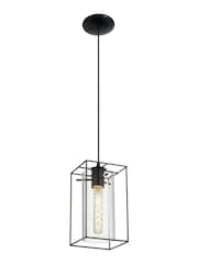 Eglo Black Loncino Glass Ceiling Light Pendant - Image 3 of 4