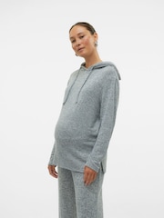 Mamalicious Grey Maternity Soft Hoodie - Image 1 of 6
