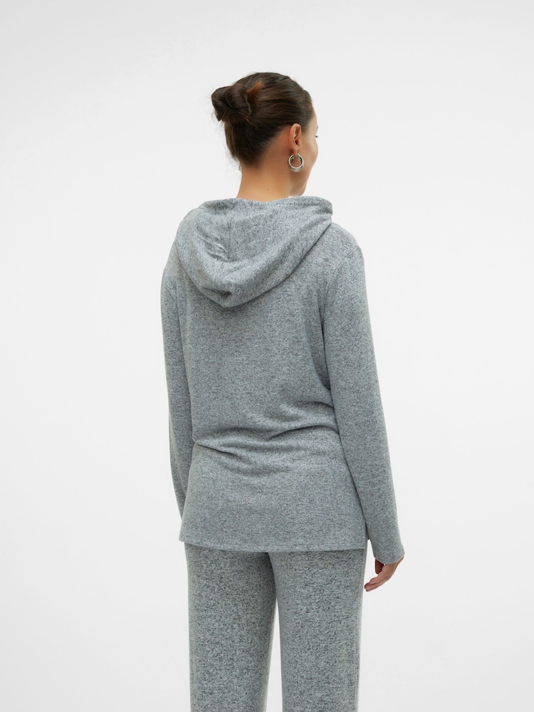 Mamalicious Grey Maternity Soft Hoodie - Image 2 of 6