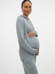 Mamalicious Grey Maternity Soft Hoodie - Image 3 of 6