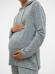 Mamalicious Grey Maternity Soft Hoodie - Image 5 of 6