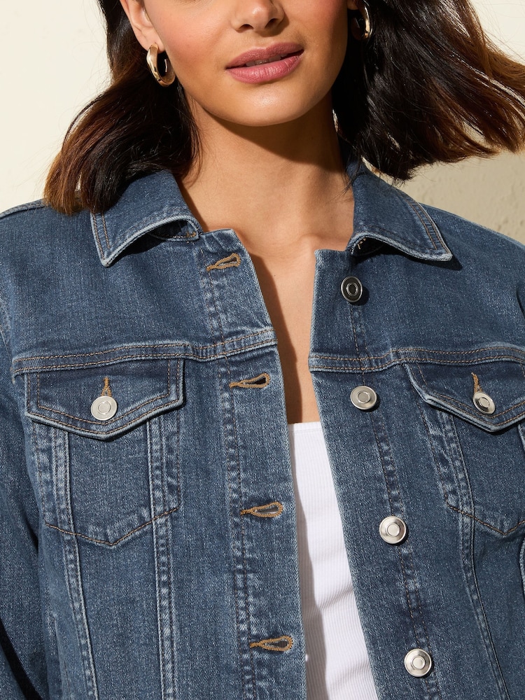 Friends Like These Blue Mid Wash Denim Jacket - Image 2 of 5