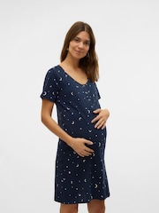 Mamalicious Maternity Mânecă scurtă Star Imprimeu Nursing Nightie - Image 4 of 7