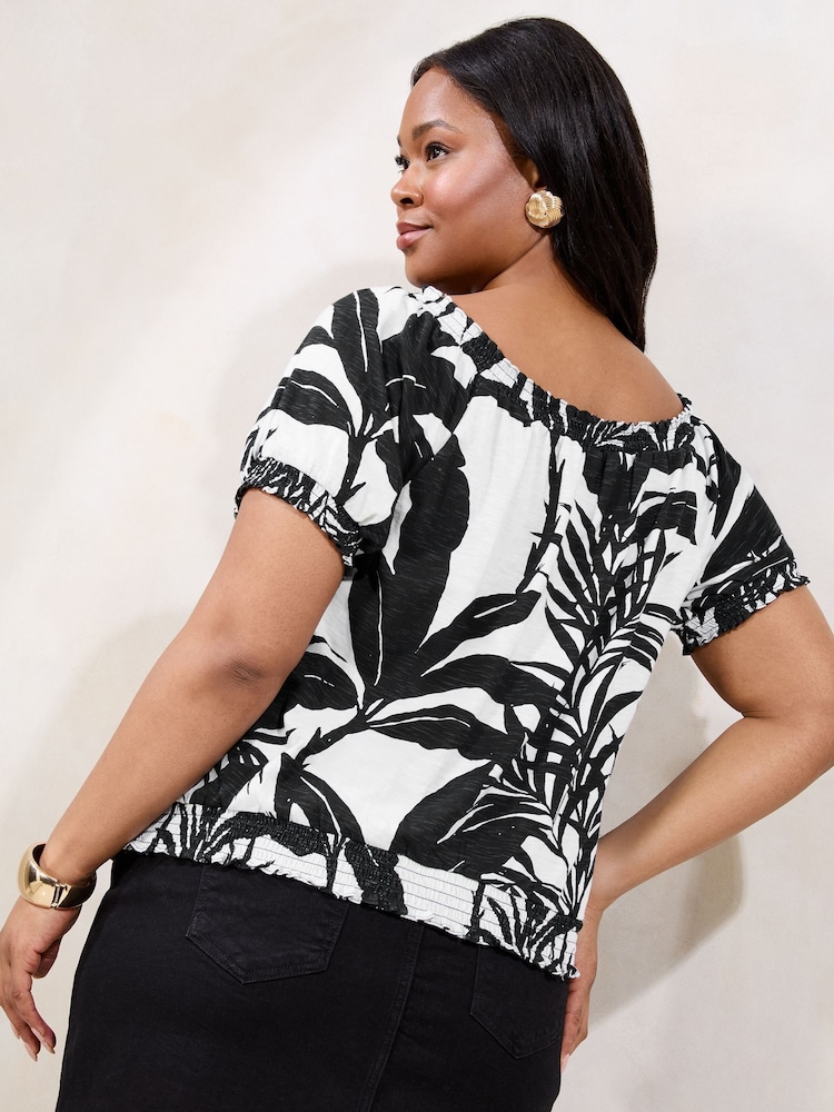 Lipsy Black/White Curve Bardot Top - Image 4 of 4 Lipsy Black/White Curve Bardot Top - Image 4 of 4