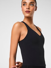 Schwarz - SPANX Active Tanktop mit V-Ausschnitt und integriertem BH - Bild 4 von 8