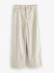 SPANX Cream Cropped Wide Leg Twill Trousers - Image 1 of 1