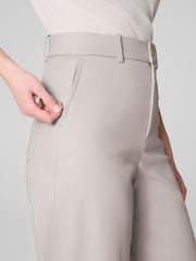 SPANX Cream Cropped Wide Leg Twill Trousers - Image 5 of 7