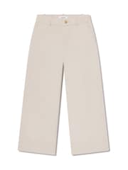 SPANX Cream Cropped Wide Leg Twill Trousers - Image 7 of 7