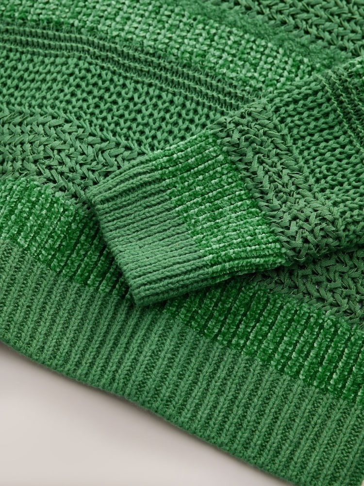 Vert - Pull ras du cou décontracté à rayures Stitchy - Image 7 of 8