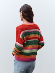 Multi Lumineux - Pull ras du cou décontracté à rayures Stitchy - Image 4 de 8