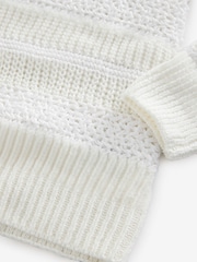 Blanc - Pull ras du cou décontracté à rayures Stitchy - Image 6 de 6