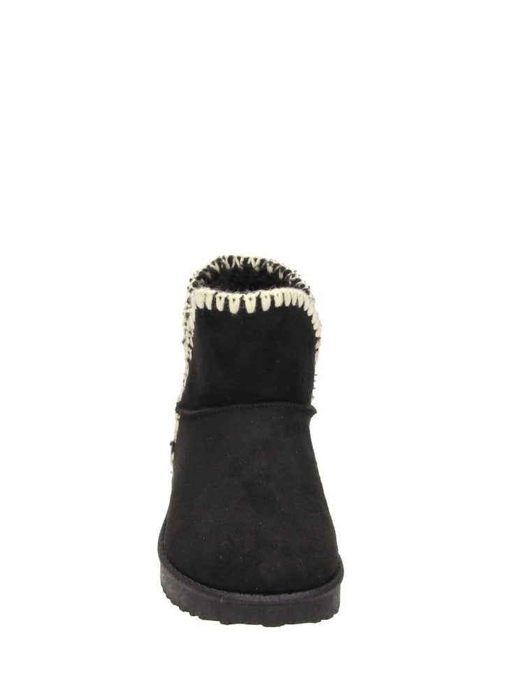 Novo Black Standard Fit Lainey Stitch Ankle Boots - Image 3 of 3
