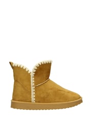 Novo Brown Standard Fit Lainey Stitch Ankle Boots - Image 1 of 3
