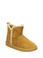 Novo Brown Standard Fit Lainey Stitch Ankle Boots - Image 2 of 3