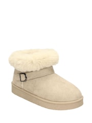 Novo Natural Standard Fit Lark Faux Fur Buckle Ankle Boots - Image 2 of 3