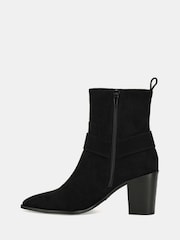 Novo Black Standard Fit Giselle Block Heel Harness Ankle Boots - Image 3 of 6