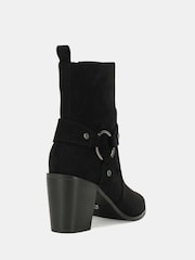 Novo Black Standard Fit Giselle Block Heel Harness Ankle Boots - Image 5 of 6
