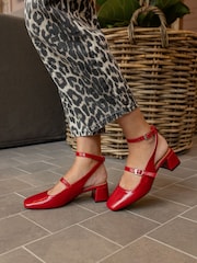 Novo Red Standard Fit Hazel Low Block Heel Ankle Strap Mary Jane Shoes - Image 1 of 6