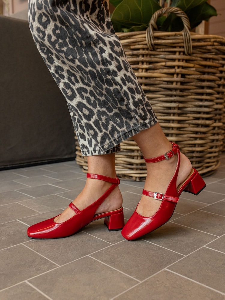 Novo Red Standard Fit Hazel Low Block Heel Ankle Strap Mary Jane Shoes - Image 1 of 6
