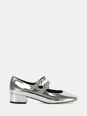Novo Silver Heidi Low Block Mary Jane Flat Shoes - Image 2 of 6
