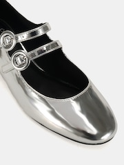Novo Silver Heidi Low Block Mary Jane Flat Shoes - Image 6 of 6