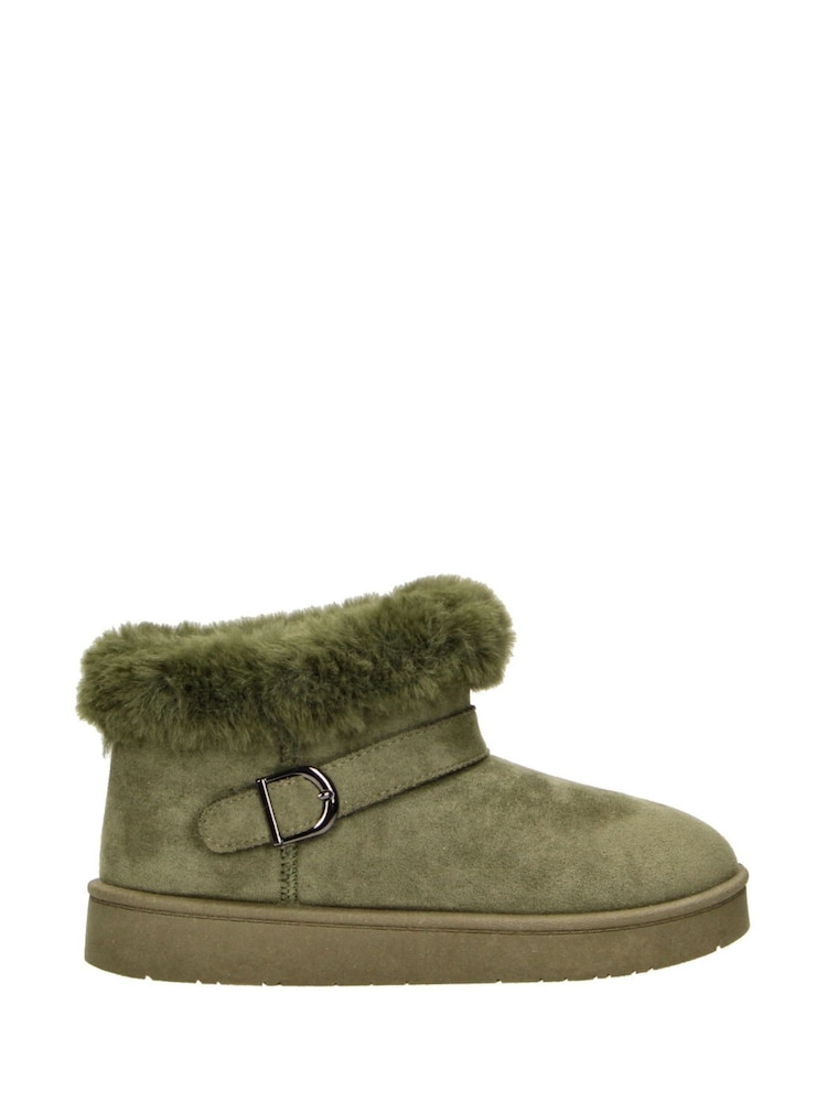 Novo Green Standard Fit Lark Faux Fur Buckle Ankle Boots - Image 1 of 3