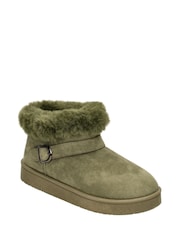 Novo Green Standard Fit Lark Faux Fur Buckle Ankle Boots - Image 2 of 3