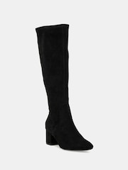 Novo Black Gemma Low Block Heel Knee Boots - Image 4 of 6