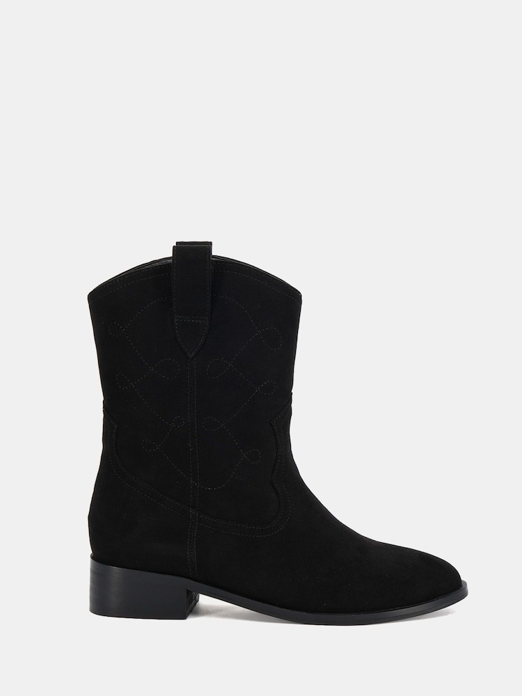 Novo Black Gwenda Flat Western Boots - Image 2 of 6