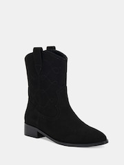 Novo Black Gwenda Flat Western Boots - Image 3 of 6