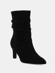 Novo Black Georgia Ruched Mid Heel Point Boots - Image 3 of 6