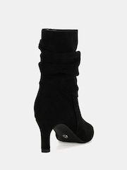 Novo Black Georgia Ruched Mid Heel Point Boots - Image 4 of 6