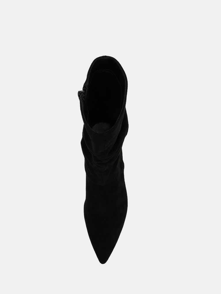 Novo Black Georgia Ruched Mid Heel Point Boots - Image 6 of 6 Novo Black Georgia Ruched Mid Heel Point Boots - Image 6 of 6