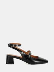 Novo Black Standard Fit Hazel Low Block Heel Ankle Strap Mary Jane Shoes - Image 1 of 6