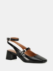 Novo Black Standard Fit Hazel Low Block Heel Ankle Strap Mary Jane Shoes - Image 2 of 6