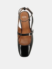 Novo Black Standard Fit Hazel Low Block Heel Ankle Strap Mary Jane Shoes - Image 4 of 6