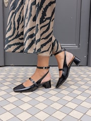 Novo Black Standard Fit Hazel Low Block Heel Ankle Strap Mary Jane Shoes - Image 6 of 6