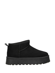 Novo Black Standard Fit Luna Low Ankle Pull On Platform Boots - Image 1 of 3