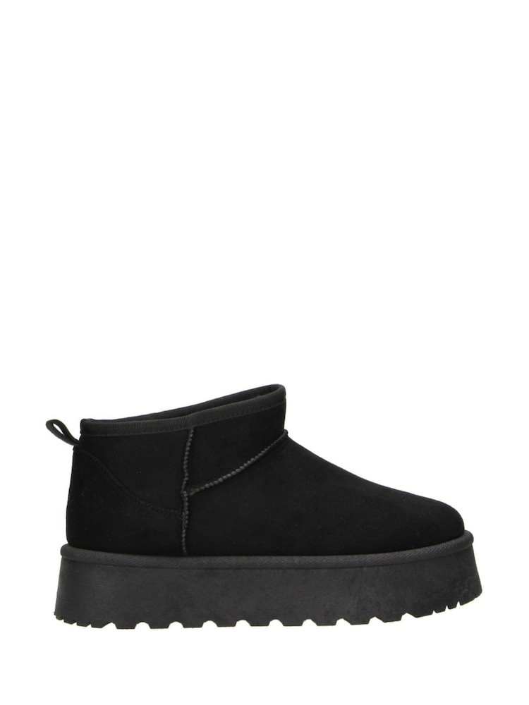 Novo Black Standard Fit Luna Low Ankle Pull On Platform Boots - Image 1 of 3