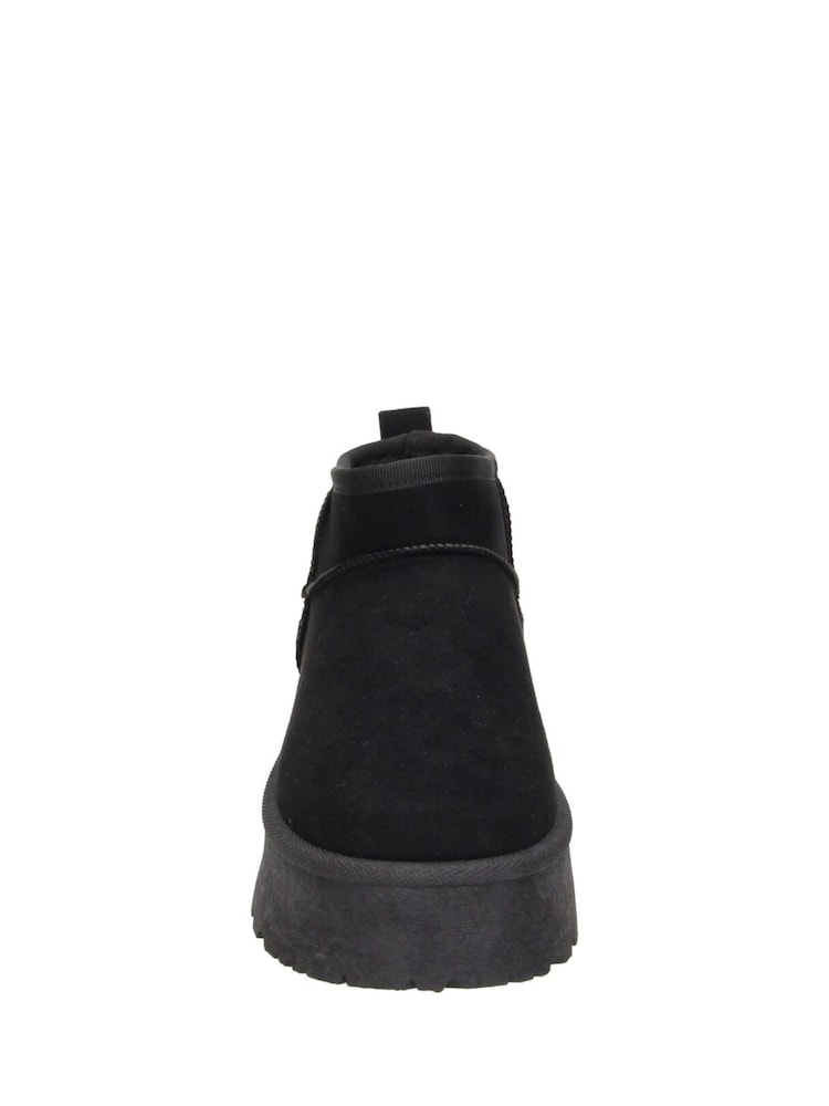 Novo Black Standard Fit Luna Low Ankle Pull On Platform Boots - Image 3 of 3