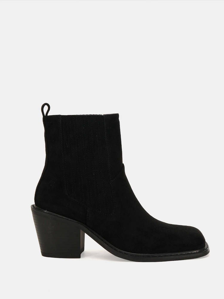 Novo Black Standard Fit Gala Square Toe Chelsea Ankle Boots - Image 2 of 6