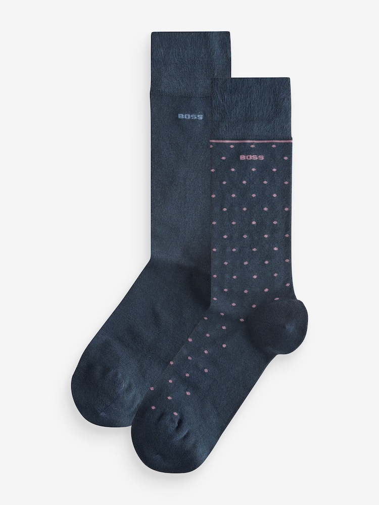 BOSS Blue Regular-Length Socks 2 Pack - Image 1 of 4