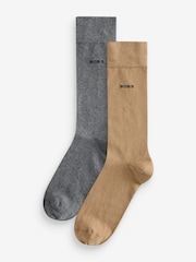 Бежевый - BOSS Regular Length Cotton Blend 2 Pack Socks - Изображение 1 из 4