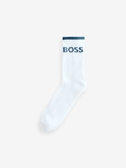 BOSS White Ribbed Short Socks 6 Pack - Image 2 of 9