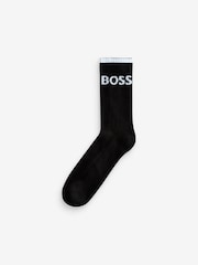 BOSS White Ribbed Short Socks 6 Pack - Image 4 of 9
