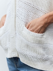 Weiß - Button Up Knitted Stitch Cardigan - Bild 5 von 8